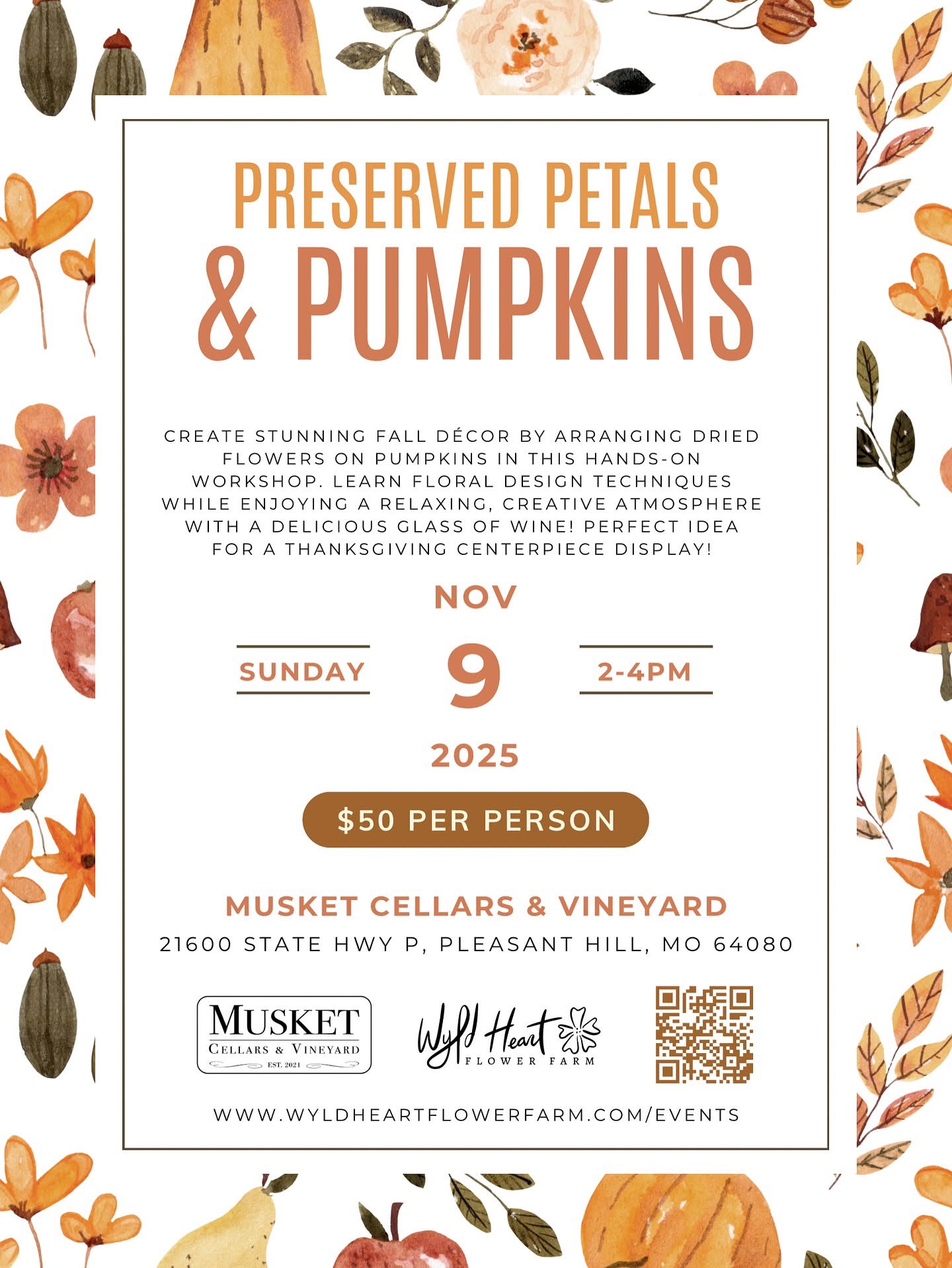 Preserved Flowers & Pumpkins Class